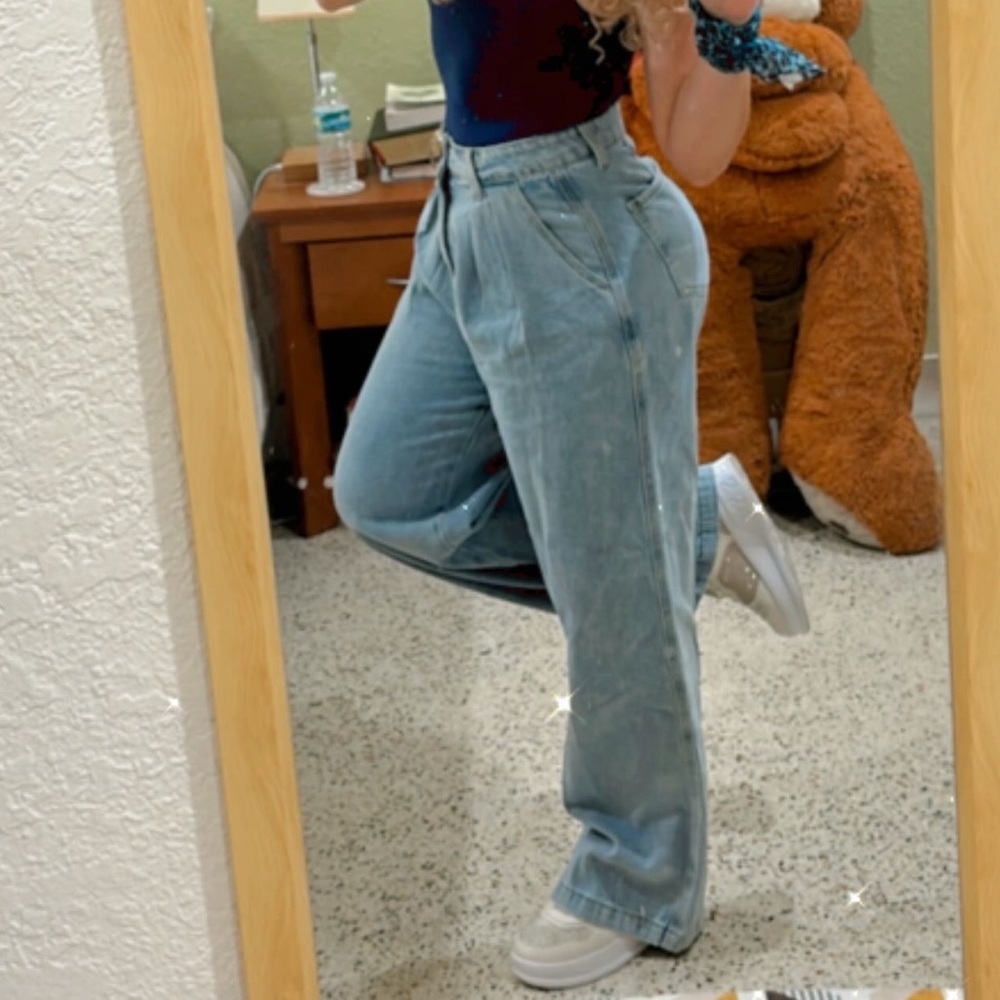 Cider Light Blue Wide Leg Jeans